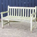 A teak garden bench