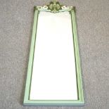 A French style green painted wall mirror