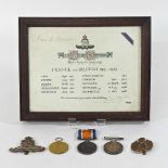 A group of World War I medals