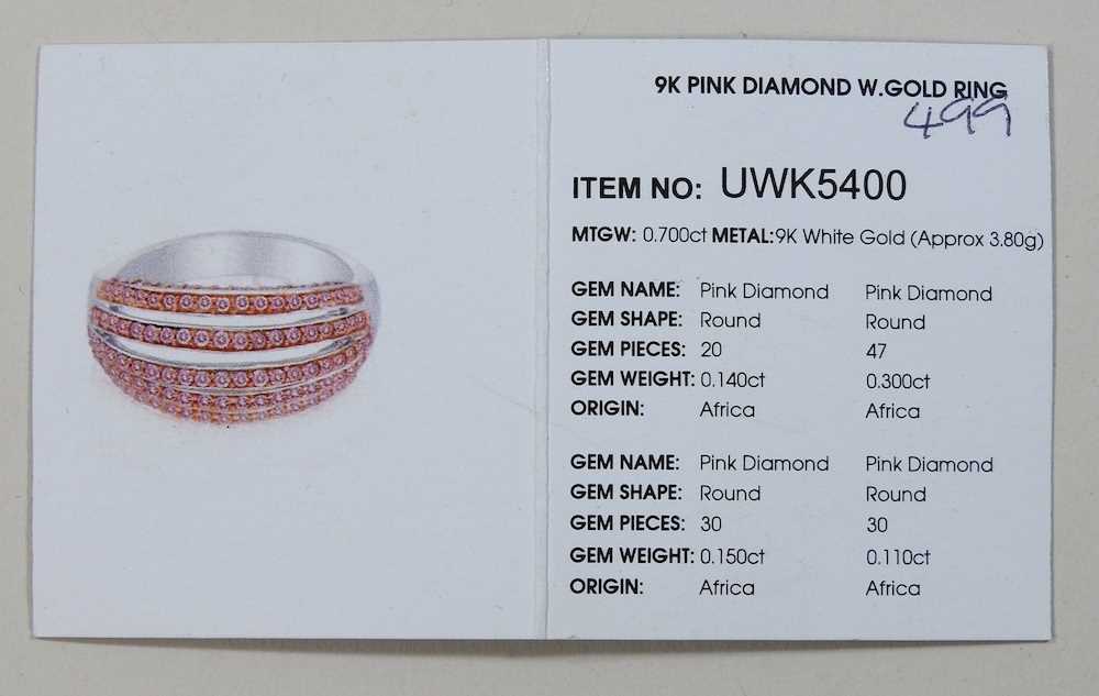 A 9 carat gold pink diamond ring - Image 2 of 4
