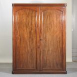 A Victorian mahogany double wardrobe
