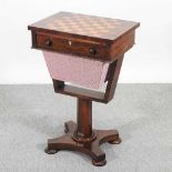 A Regency rosewood chess/work table
