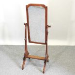 A 19th century mahogany cheval mirror