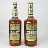 Two bottles of I. W. Harper bourbon whiskey