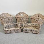 Two sets of wicker trays