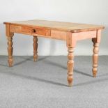 A pine kitchen table