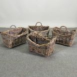 Four rattan baskets