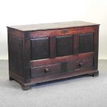 An 18th century oak mule chest