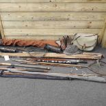 A collection of vintage fishing equipment