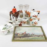 A collection of Beswick pottery hunting figures