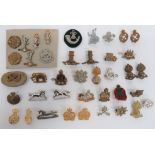 Selection of Various Collar Badges including pair QC gilt WRAC ... White metal, KC HLI ... Silvered,