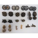 Good Selection of Scottish Officer Collar Badges including pair bronzed Royal Scots Fusiliers ...