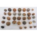 Small Selection of Buttons Including Victorian including brass, Vic crown 21st Reg ... Brass, Vic