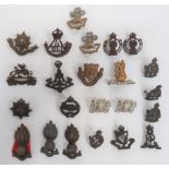 Small Selection of Officer Collar Badges including KC bronzed North Irish Horse ... Pair silvered