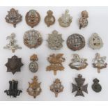 Selection of Various Infantry Cap Badges including bronzed KC Hampshire (blades repaired) ...