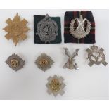 Small Selection of Various Scottish Badges Including Officer consisting silvered A & SH ... Silvered