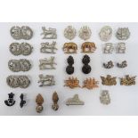 Good Selection of Scottish Collar Badges including brass Royal Scots ... Brass KOSB ... Blackened