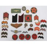 Japanese Trade and Various Badges including bevo weave Marksman ... Bevo weave, Aviation wing ...