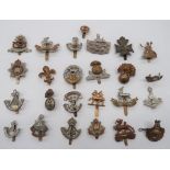 Selection of Infantry Cap Badges including bi-metal North Stafford ... White metal, KC Yorkshire Reg