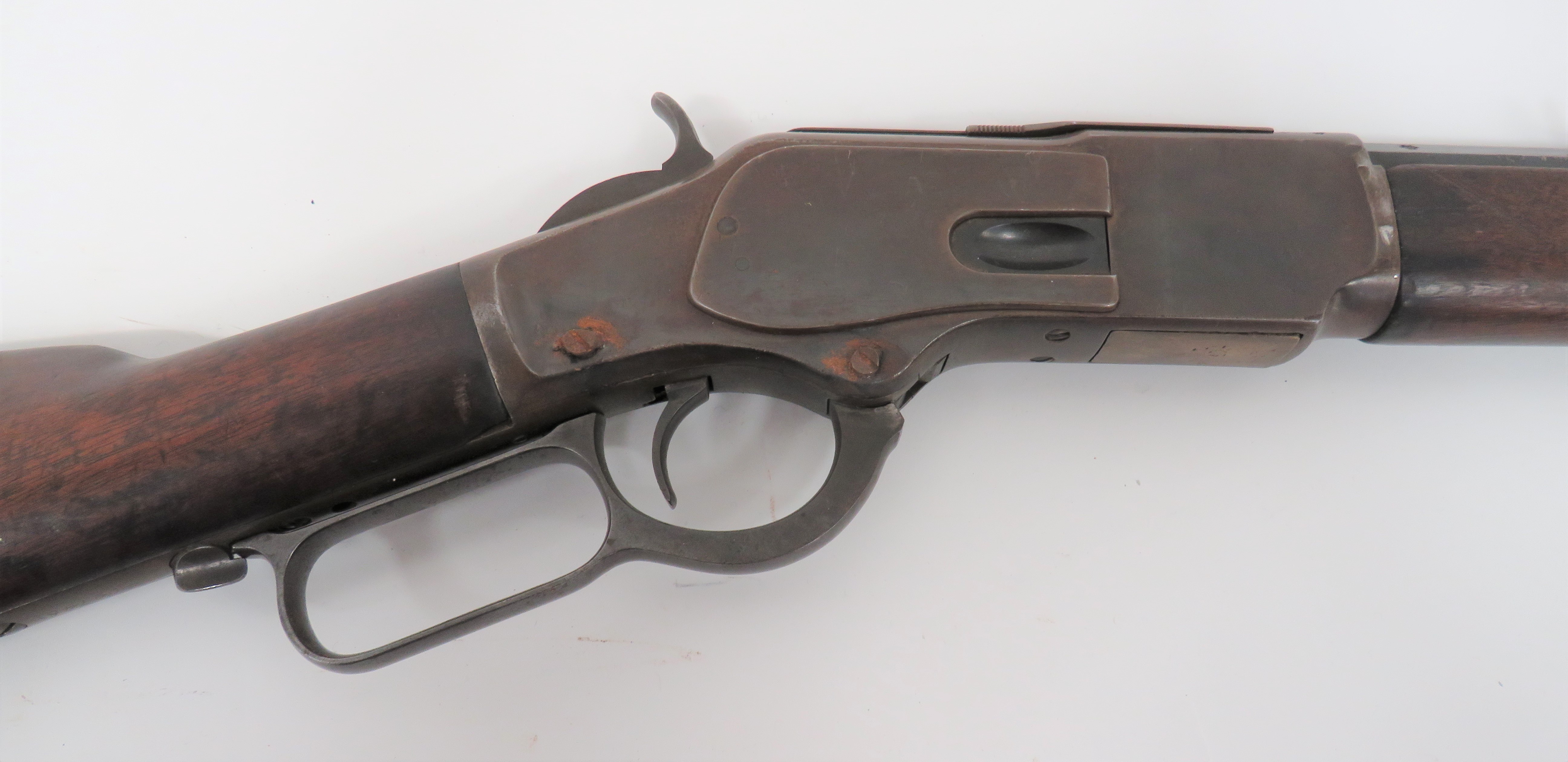 Deactivated Winchester Model 1873 Rifle .44 cal, 24 1/4 inch, blued, octagonal barrel.  Front - Image 2 of 5