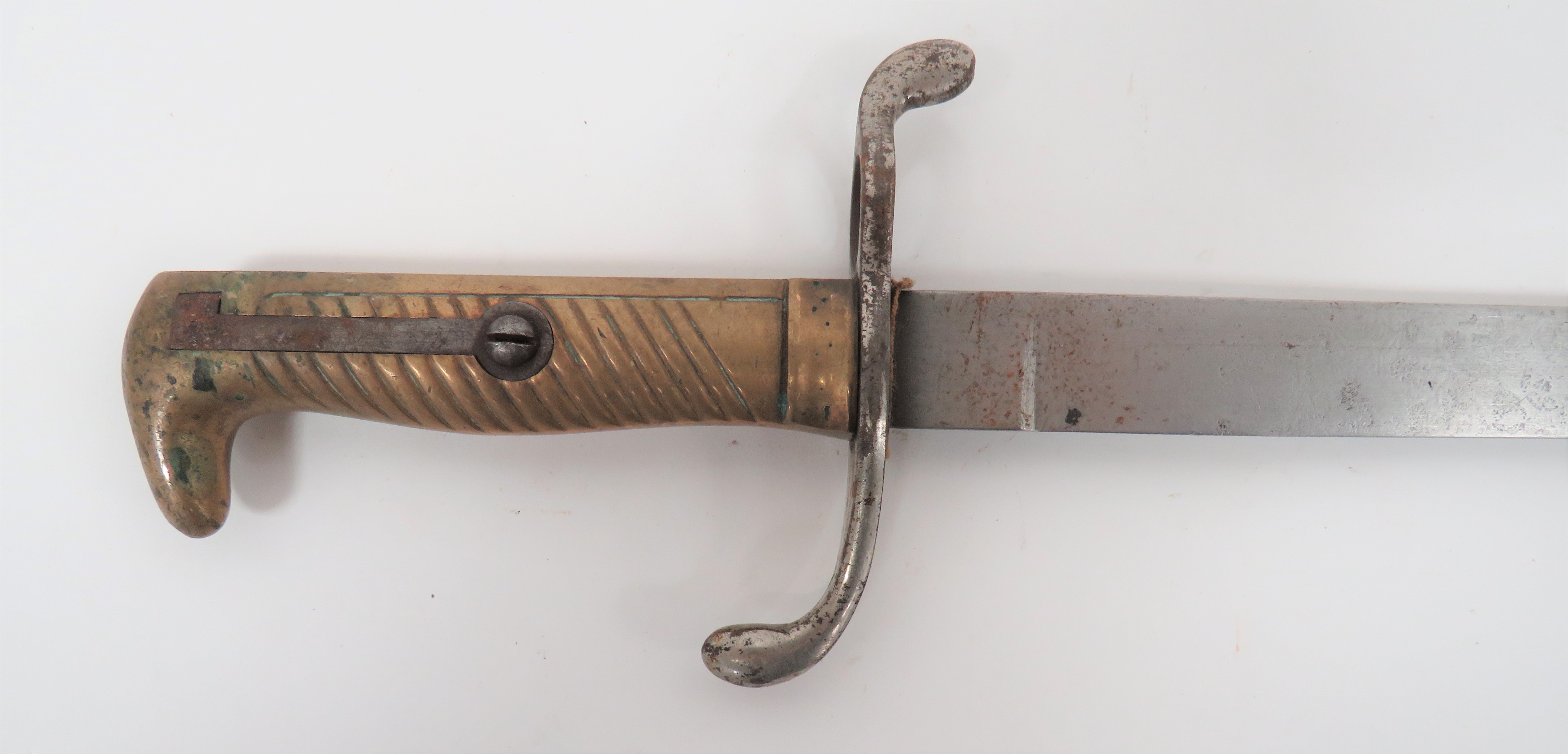 1871 Style Dress Bayonet/Sidearm With Etched Blade 19 1/2 inch, single edged blade.  Traces of - Image 2 of 2