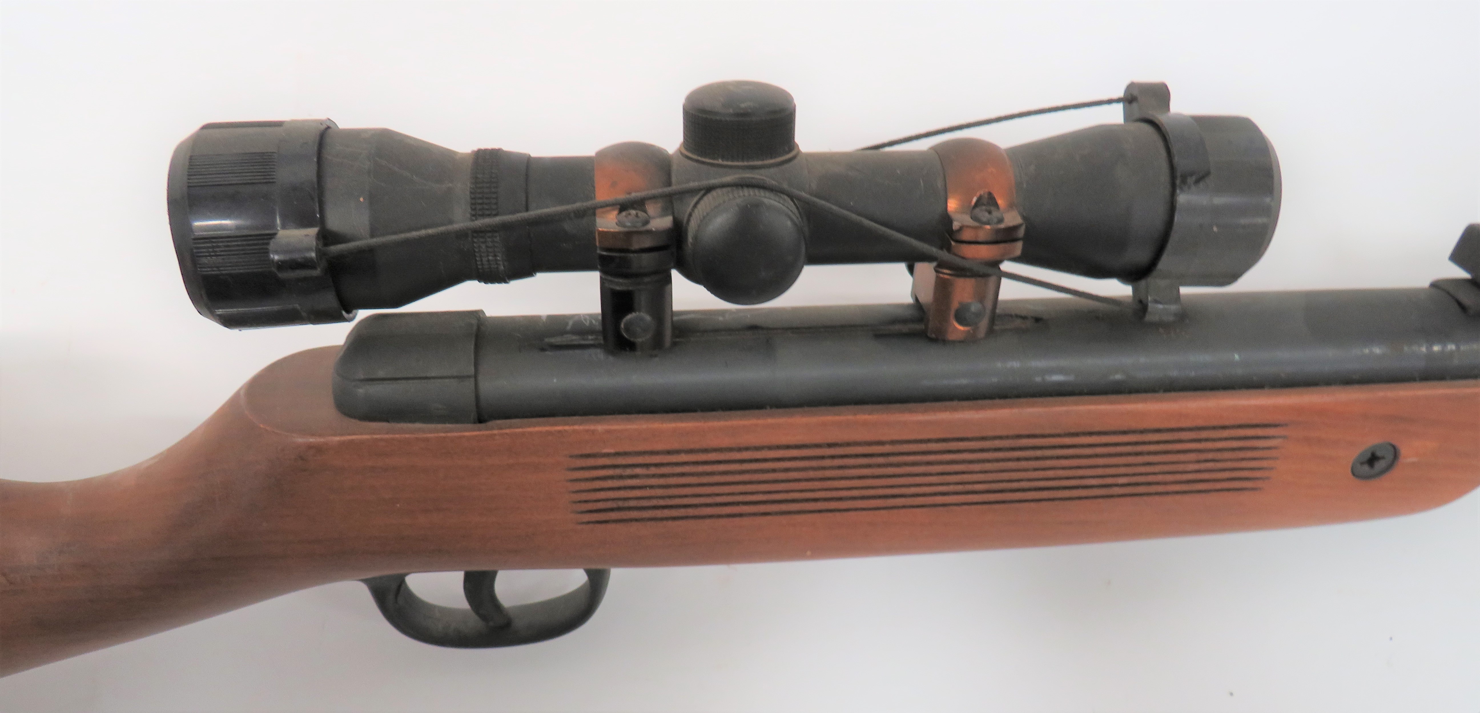 Edgar Brothers Model 35 Air Rifle .177, 17 3/4 inch, blackened hinged barrel.  Front hood sight - Image 2 of 2