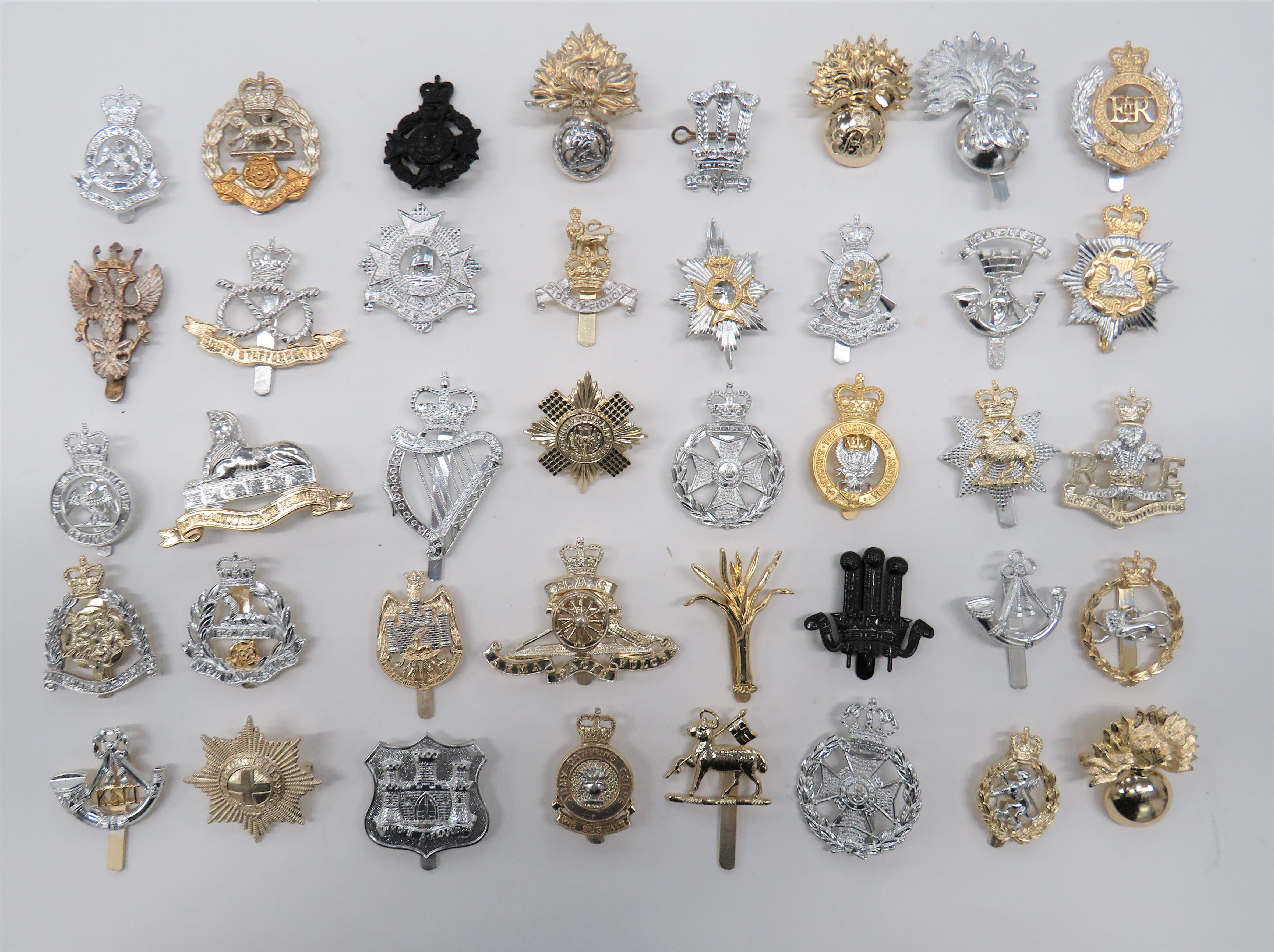Anodised Infantry, Yeomanry and Corps Cap Badges including QC South Staffordshire ... KSLI ... QC