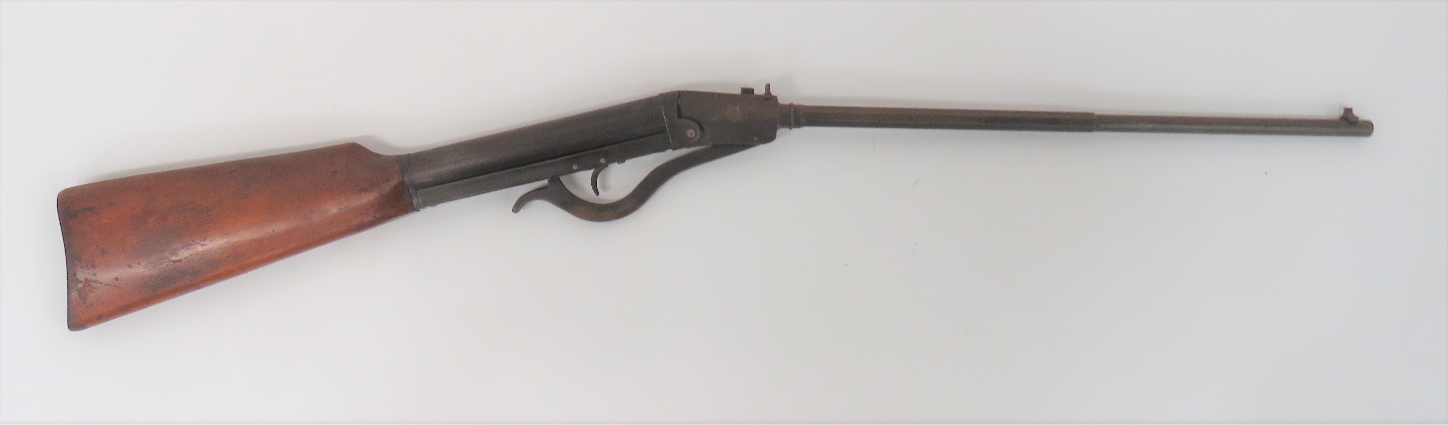 Victorian German "Gem" Air Rifle .177, 19 inch, part octagonal barrel.  Front blade sight and rear V