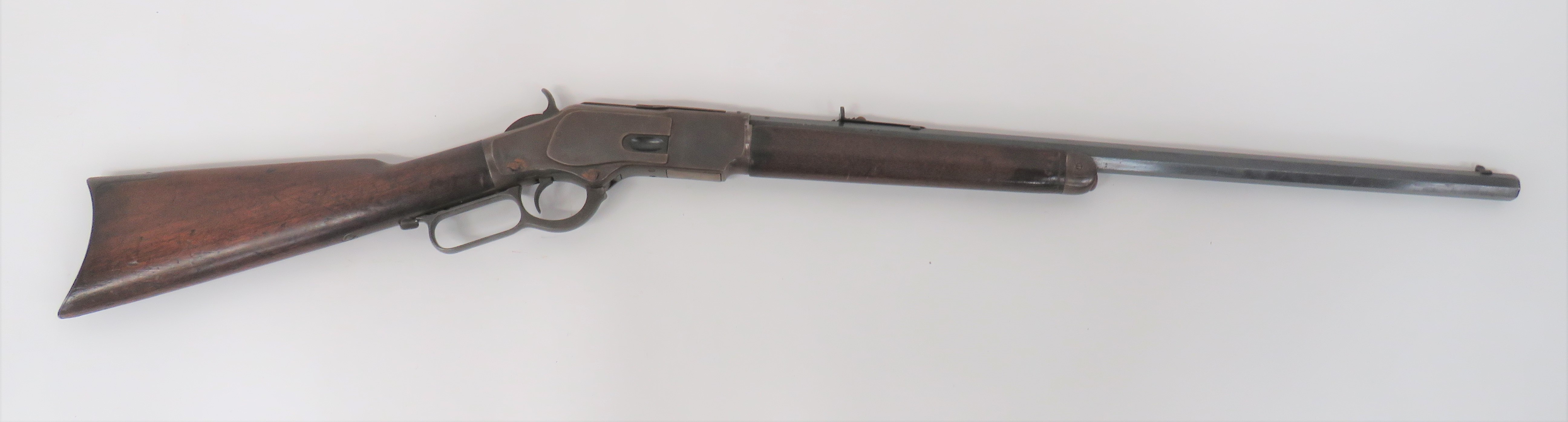 Deactivated Winchester Model 1873 Rifle .44 cal, 24 1/4 inch, blued, octagonal barrel.  Front