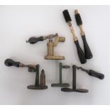 Small Selection of Vintage Cartridge Cappers and Brushes consisting cast brass example with ebony