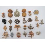 Infantry Cap Badges including bi-metal, Royal Welch Fusiliers ... Bi-metal, Royal Warwickshire ...