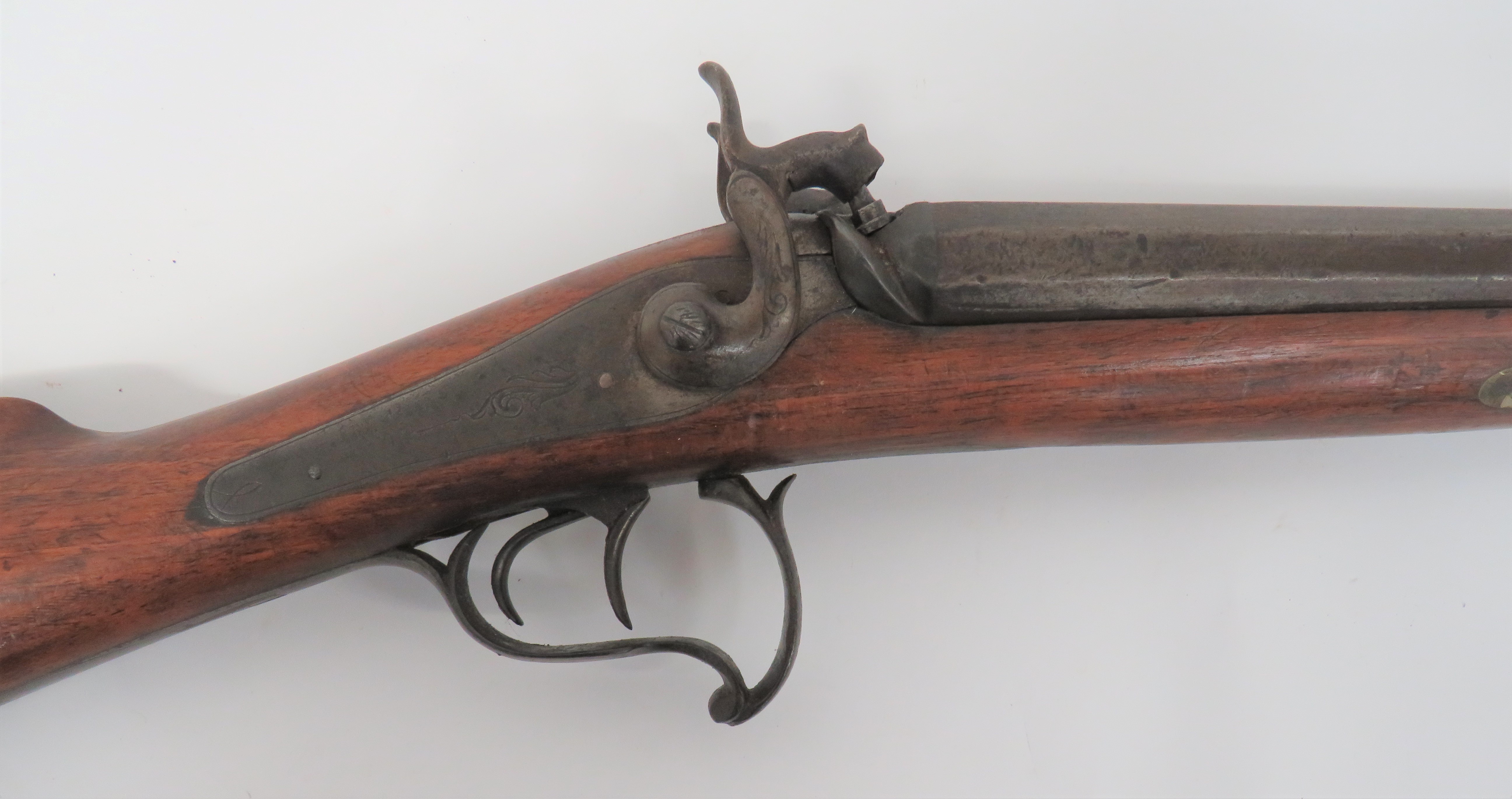 Mid 19th Century Double Barrel 16 Bore Sporting Gun 16 bore, 35 inch, side by side barrels.  The - Image 2 of 3