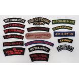 Various Embroidery Titles including Royal Flying Corps (some moth) ... 1 Medical Commando (post war)