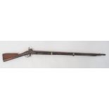 French M1822 Military Percussion Musket 12 bore, 40 1/2 inch barrel. The muzzle with lower bayonet