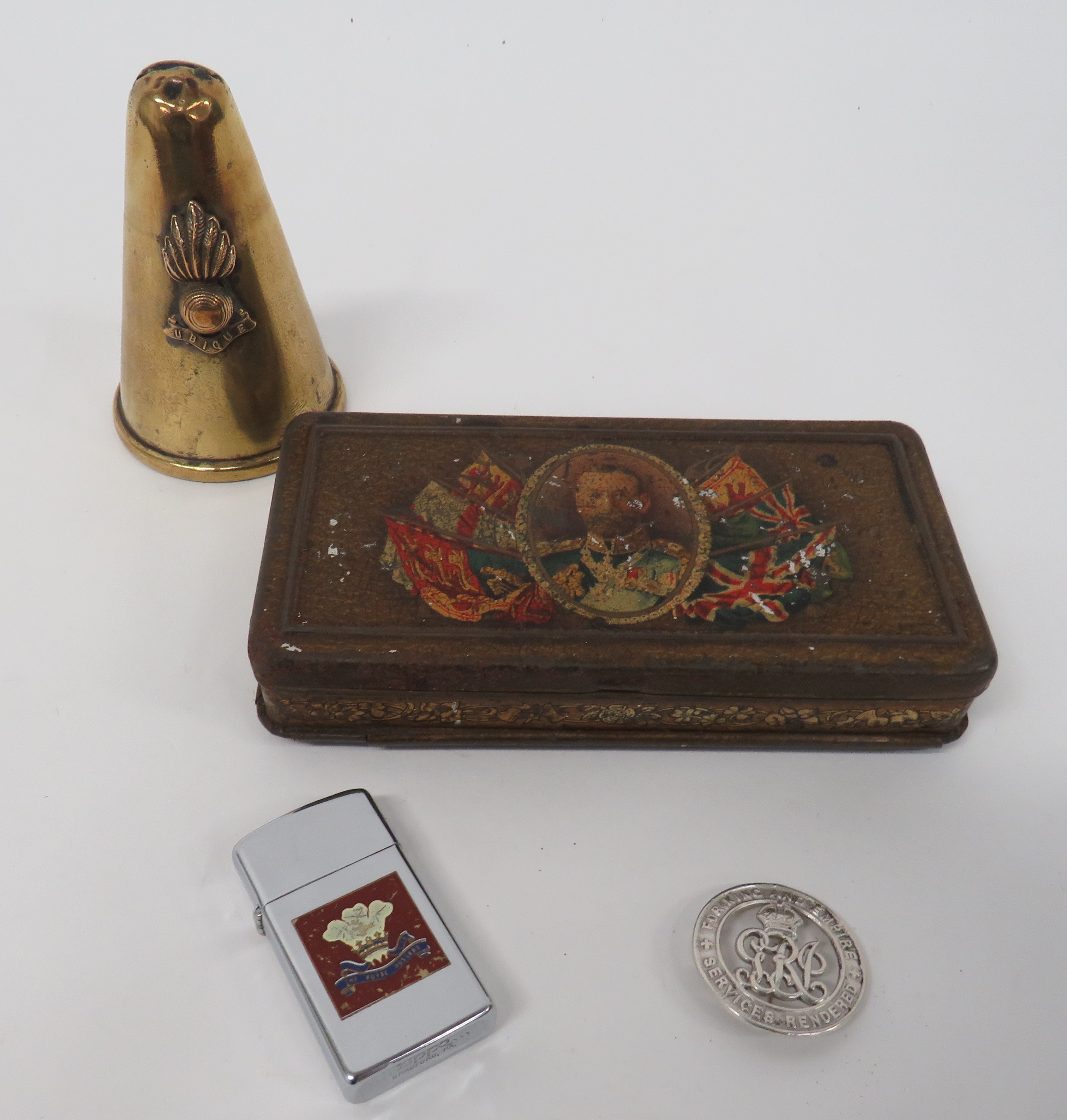 WW1 Period ""Rowntree & Co Ltd"" Transfer Printed Tin Box rectangular tin.  The lid with printed