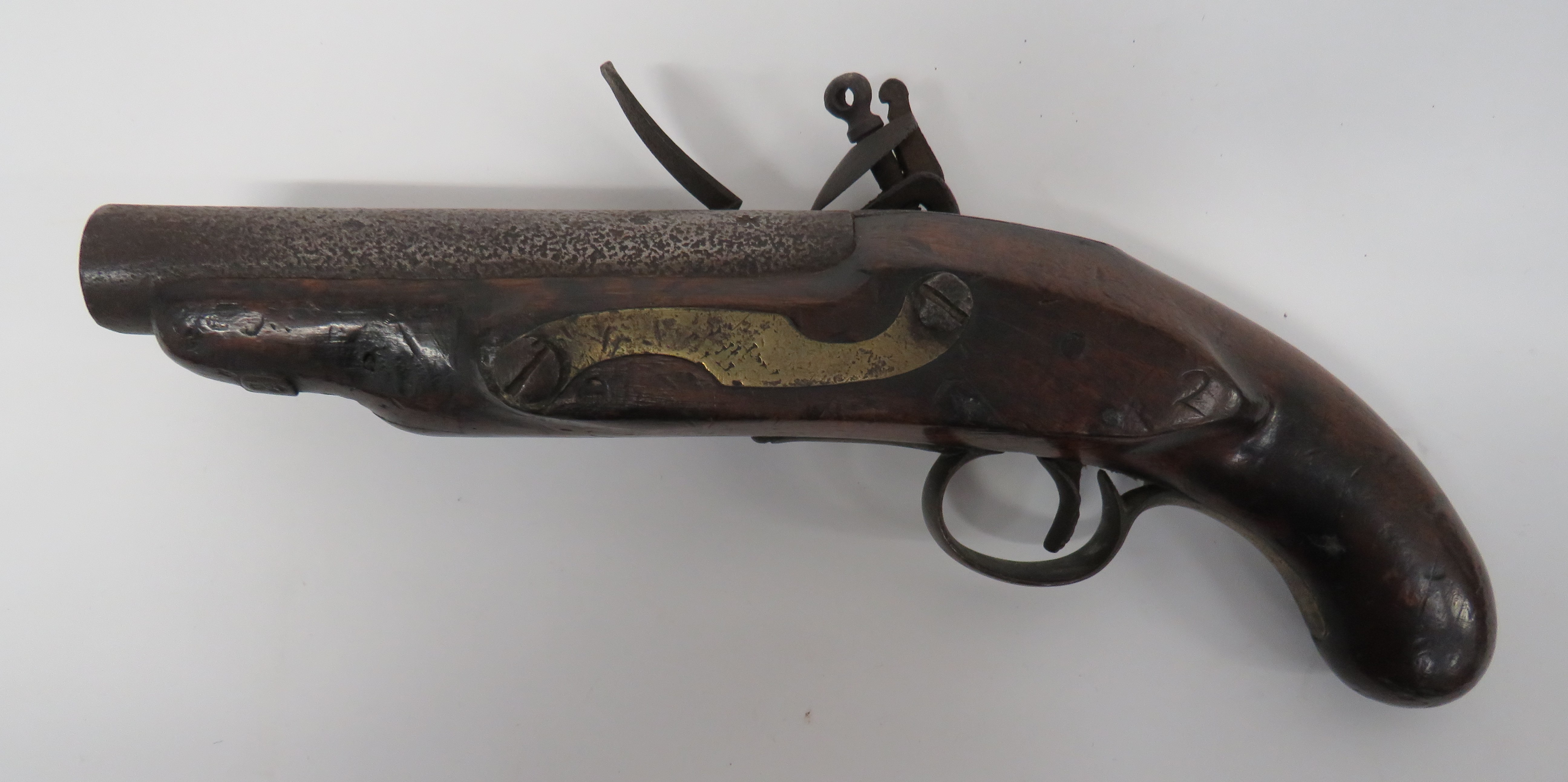 Tower Flintlock Greatcoat Pistol by "Sutherland" 10 bore, 5 3/4 inch, steel barrel.  The breech with - Image 4 of 4