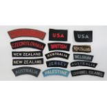 Varied Selection of Overseas Titles embroidery titles include New Zealand (white on black) ...