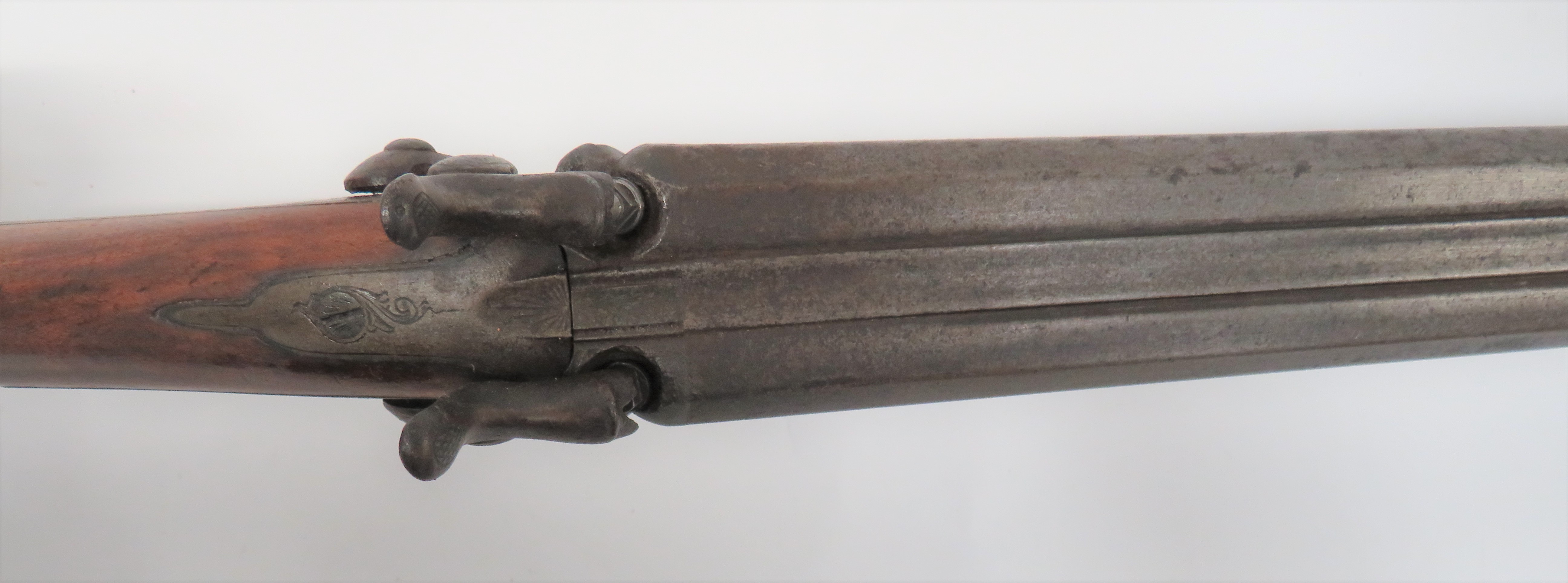 Mid 19th Century Double Barrel 16 Bore Sporting Gun 16 bore, 35 inch, side by side barrels.  The - Image 3 of 3