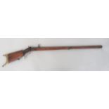 Mid 19th Century Heavy Swiss "Stutzen" Target Rifle .650, 41 inch, rifled, octagonal barrel.