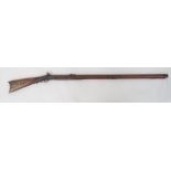 Unusual English Made Early 19th Century "Kentucky" Rifle .500, 46 inch, rifled, octagonal barrel.