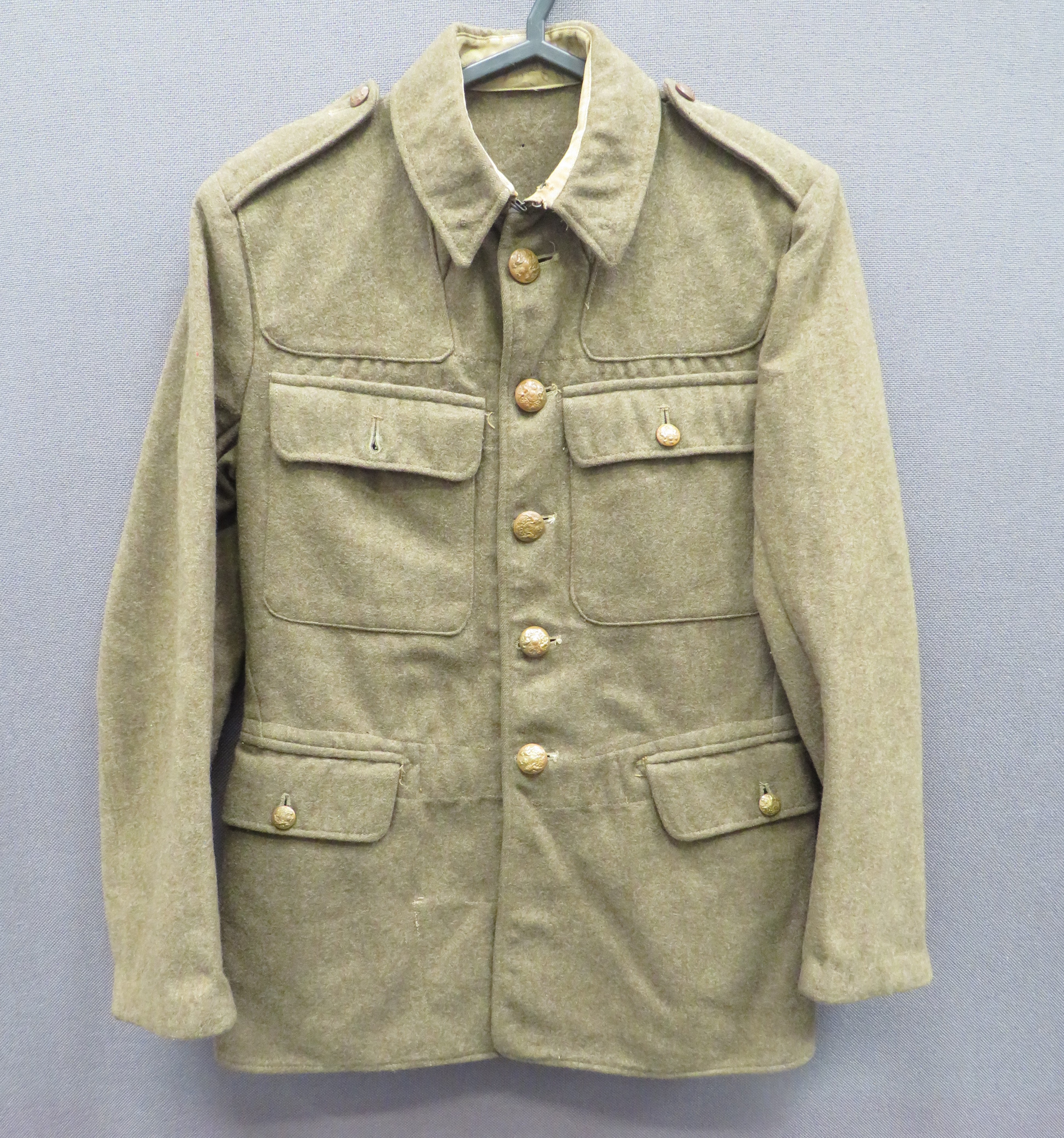 1922 Utility Pattern OR's Tunic khaki woollen, single breasted, high fold over collar tunic.