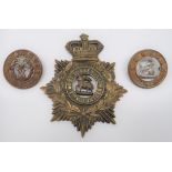 Victorian 2nd VB West Surrey OR's Helmet Plate brass, Victorian crown backing star with separate