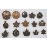 Canadian Expeditionary Forces Cap Badges including blackened, KC 123 Royal Grenadiers ...