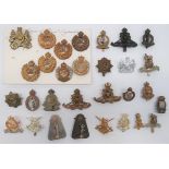 Selection of British Corps Cap Badges including brass, KC GRV Royal Engineers ... Brass, KC GRVI