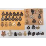 British Cavalry Cap Badges including blackened, QC Royal Horse Guards ... Brass, QC Royal Horse