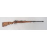 Deactivated Sporterized K98 Mauser Rifle 7.92 mm, 23 3/4 inch barrel.  Blade foresight and rear