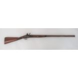 Late 18th Century Flintlock Sporting Musket 11 bore, 34 inch barrel.  White metal foresight with