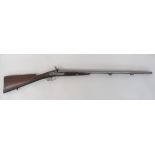 Mid 19th Century Percussion Double Barrel Shotgun 14 bore, 29 3/4 inch, side by side barrels with