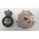 Border Regiment Officer's Pouch Badge silvered regimental badge with enamel centre.  Rear with three