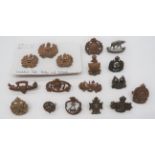 Canadian Collar Badges including pair, brass 7th Fusiliers ... Brass 96th Lake Superior Reg ...